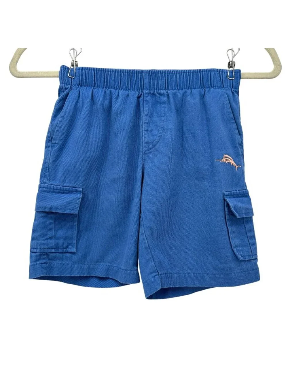 Tommy Bahama Boys 6 Shorts Pull On Cargo Shorts Logo Blue Elastic Waist Pockets